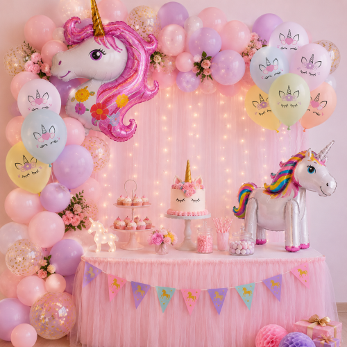 Balony lateksowe z jednorożcem 6 sztuk 30cm unicorn nadruk .png