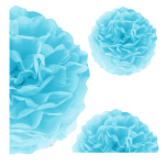 Pompon bibułowy błękitny 15 cm