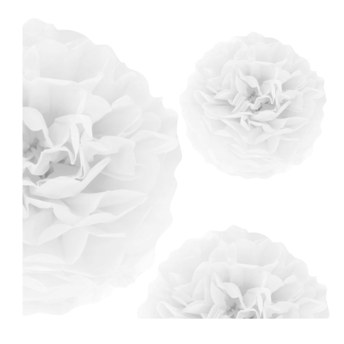 Pompon bibułowy biały 15 cm