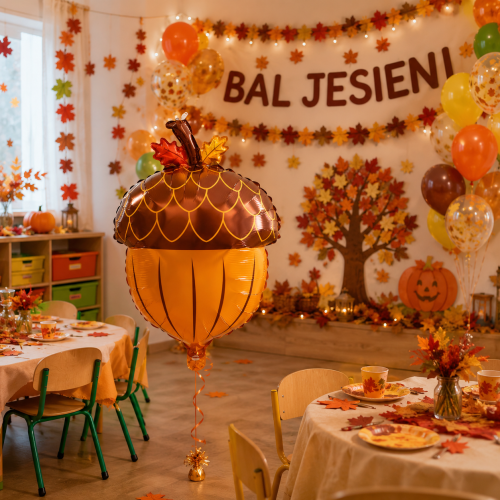 Balon foliowy Żołądź 41x58cm jesienne Leśne Urodziny.png