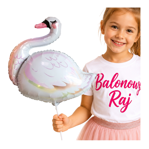 Balon foliowy Łabędź 83x76 cm Urodziny Dziewczynki Roczek Baletnica.png