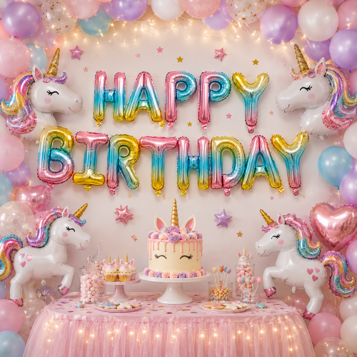 Napis z balonów Happy Birthday tęczowy 340x35cm.png