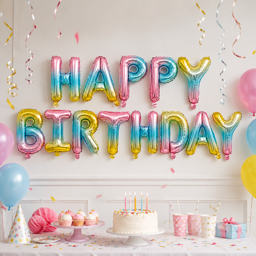 Napis z balonów Happy Birthday tęczowy 340x35cm.png