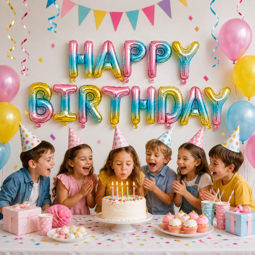 Napis z balonów Happy Birthday tęczowy 340x35cm.png
