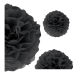 Pompon bibułowy czarny 15cm