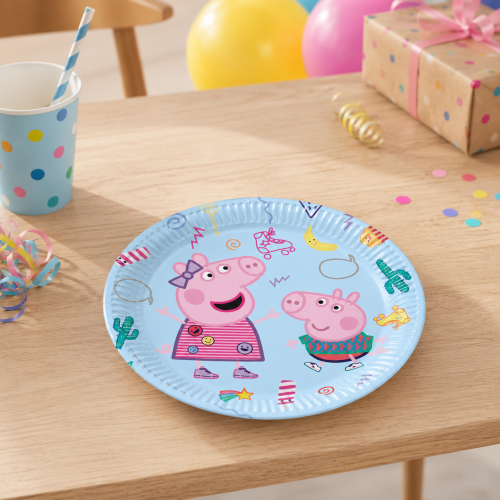 Talerzyki papierowe Peppa Pig Świnka 23 cm 8 sztuk.png