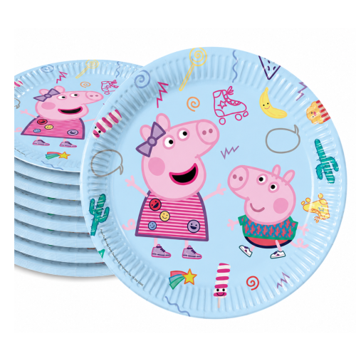 Talerzyki papierowe Peppa Pig Świnka 23 cm 8 sztuk