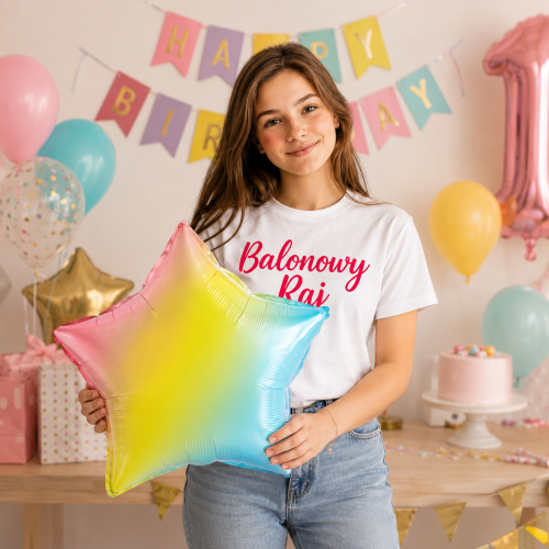 Balon foliowy gwiazda kolorowa 45cm 18cali .png
