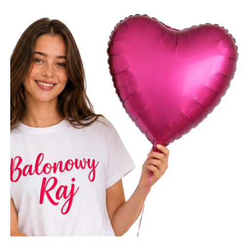 Balon foliowy serce fuksja matowa 18cali 45cm.png
