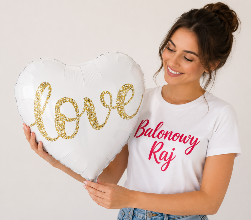 Balon foliowy biały z nadrukiem Love 18cali 45cm 1 szt.png