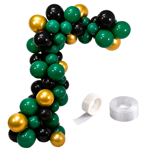 Girlanda balonowa zieleń butelkowa z taśmą Zestaw na Andrzejki .png
