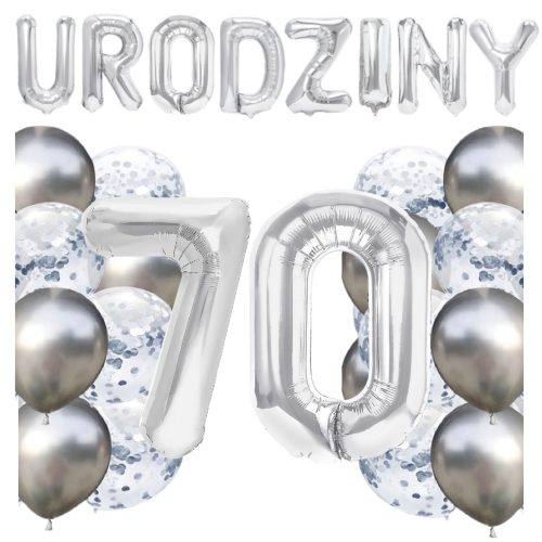 Zestaw balonów 70 urodziny srebrne urodzinowe NAPIS cyfry 70cm konfetti.png
