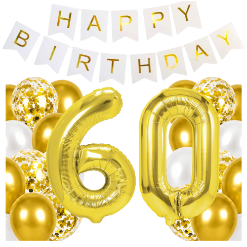Balony na 60 urodziny cyfry 100cm złote Baner Happy Birthday zestaw hel.png