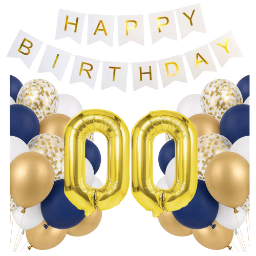 Zestaw balonów na urodziny cyfry złote 0-99 100cm Girlanda Happy Birthday.png