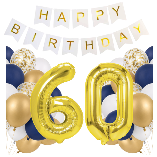 Zestaw balonów na 60 urodziny cyfry złote 100cm Girlanda Happy Birthday HEL.png