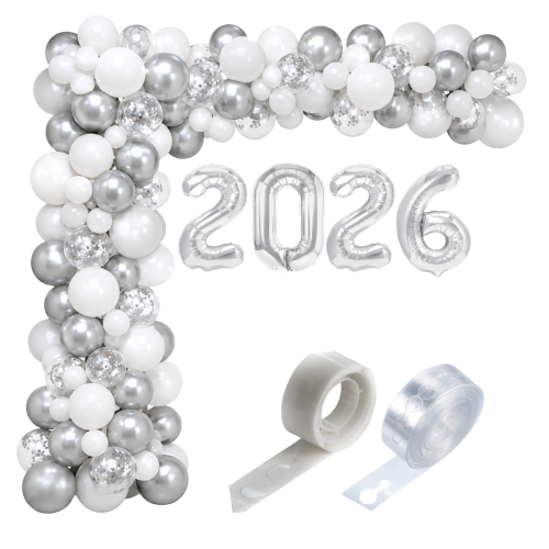 Girlanda balonowa srebrna na Bal Ósmoklasisty Studniówkę 2026.png