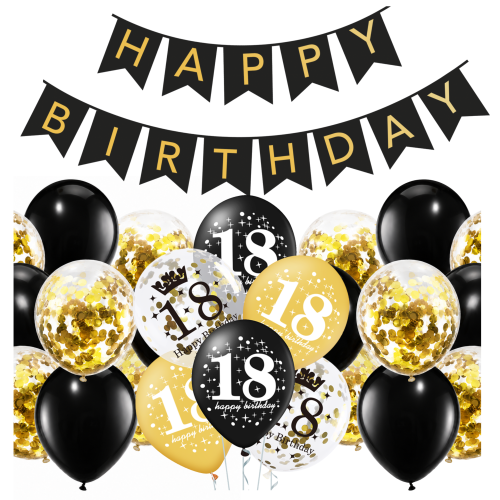Zestaw balonów urodzinowych 18stka Baner Happy Birthday balony z konfetti.png