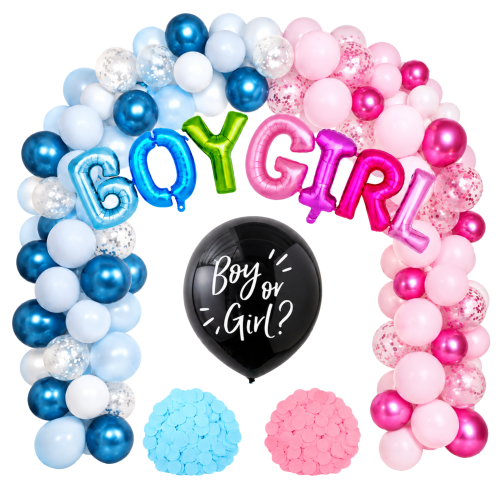 Zestaw Dekoracji na Baby Shower Bliźniaki chłopiec Dziewczynka boy or girl.png
