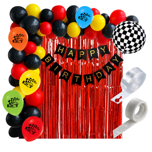 Girlanda balonowa WYŚCIGI formuła 1 urodziny chłopca racing wyścigówka taśma.png