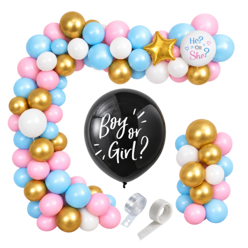 Girlanda balonowa Baby Shower He or she ujawnienie płci Boy or girl zestaw