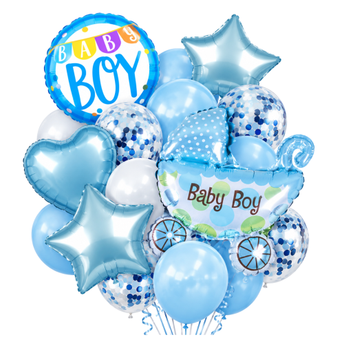 Balony niebieskie Witaj w Domu Powitanie Zestaw balonów Baby Boy Chłopiec.png