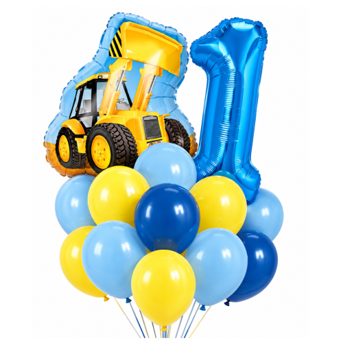 Zestaw balonów KOPARKA z cyfrą DOWOLNĄ 0-9 100cm niebieska dla chłopca.png