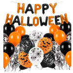 Zestaw balonów Halloween balony pomarańczowo czarne Baner Happy Halloween