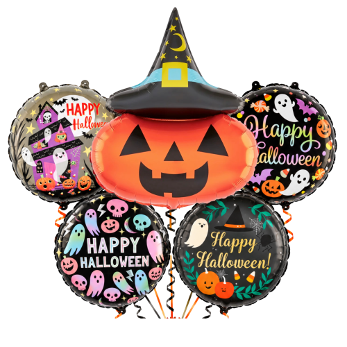 Balony foliowe Halloween zestaw Stojący Balon Dynie Duchy Kot kolorowe Hel