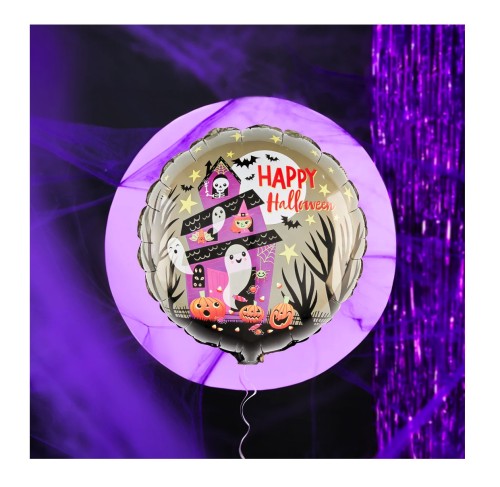 Balon foliowy Happy Halloween dom grozy 45cm11.jpg
