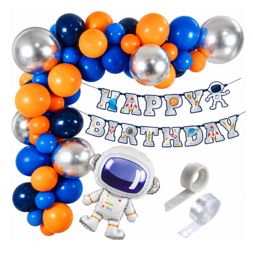 Zestaw balonów KOSMOS Astronauta Happy Birthday Girlanda na Urodziny Chłopca