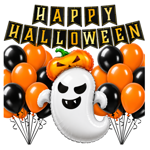 Zestaw balonów na Halloween z duszkiem Dynia.png